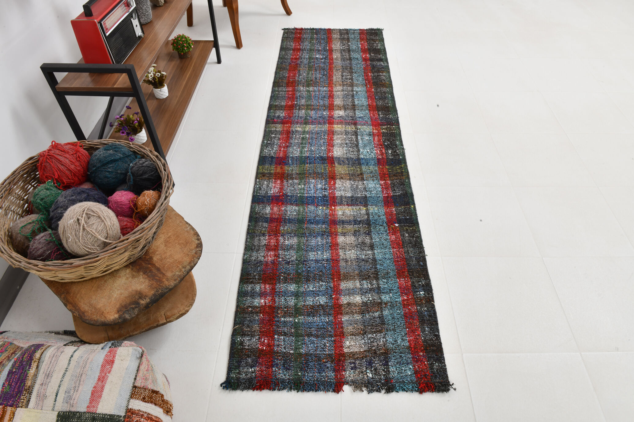 Flatweave Turkish runner rug 248x70cm