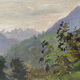 Tableau ancien "Vallée à Saint Savin" Hautes Pyrénées 1919 HSP