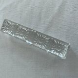 Porte-couteaux en cristal, Motif floral en relief, Art de la table vintage