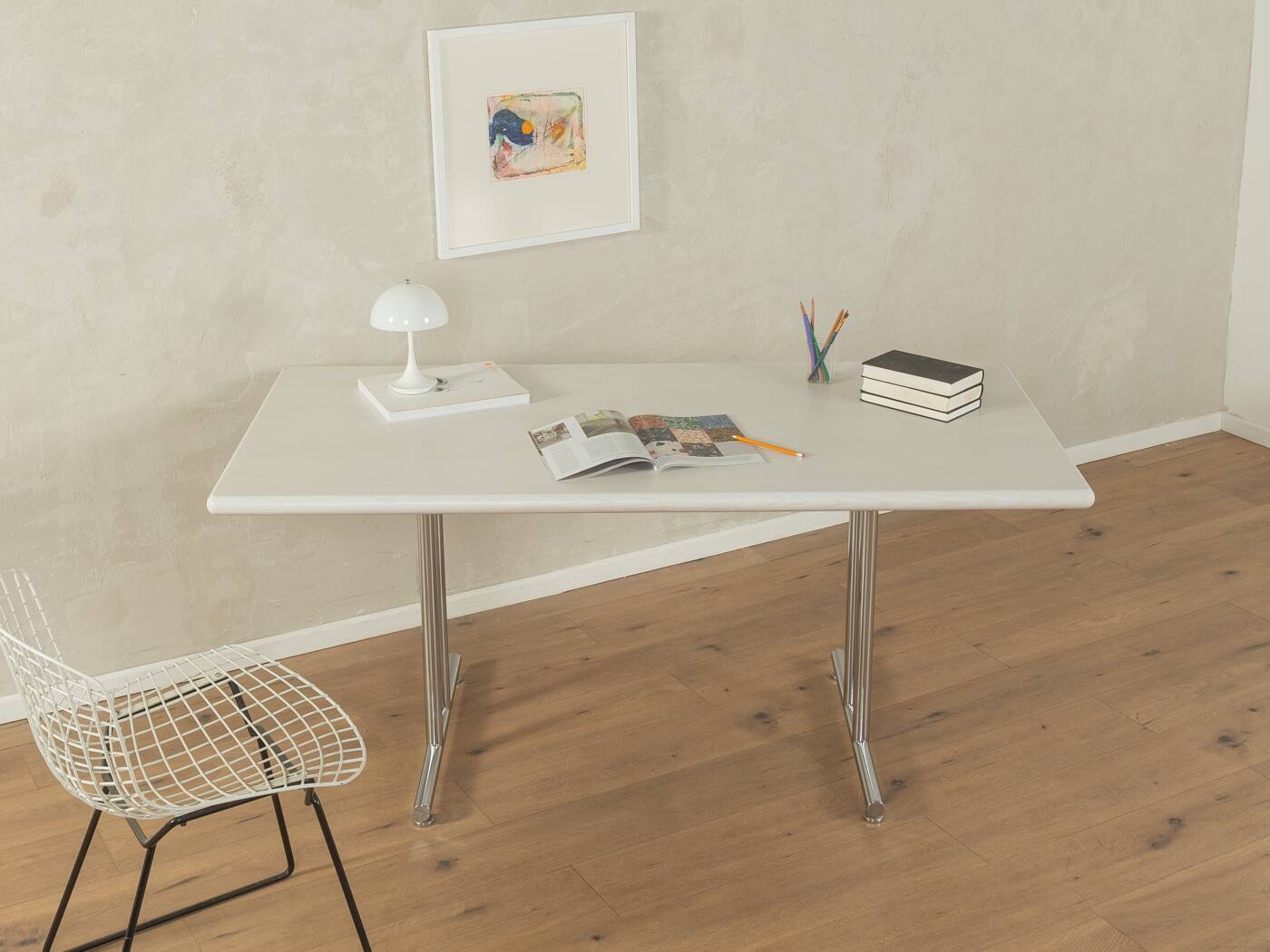 1980s Chrome Desk, Vintage