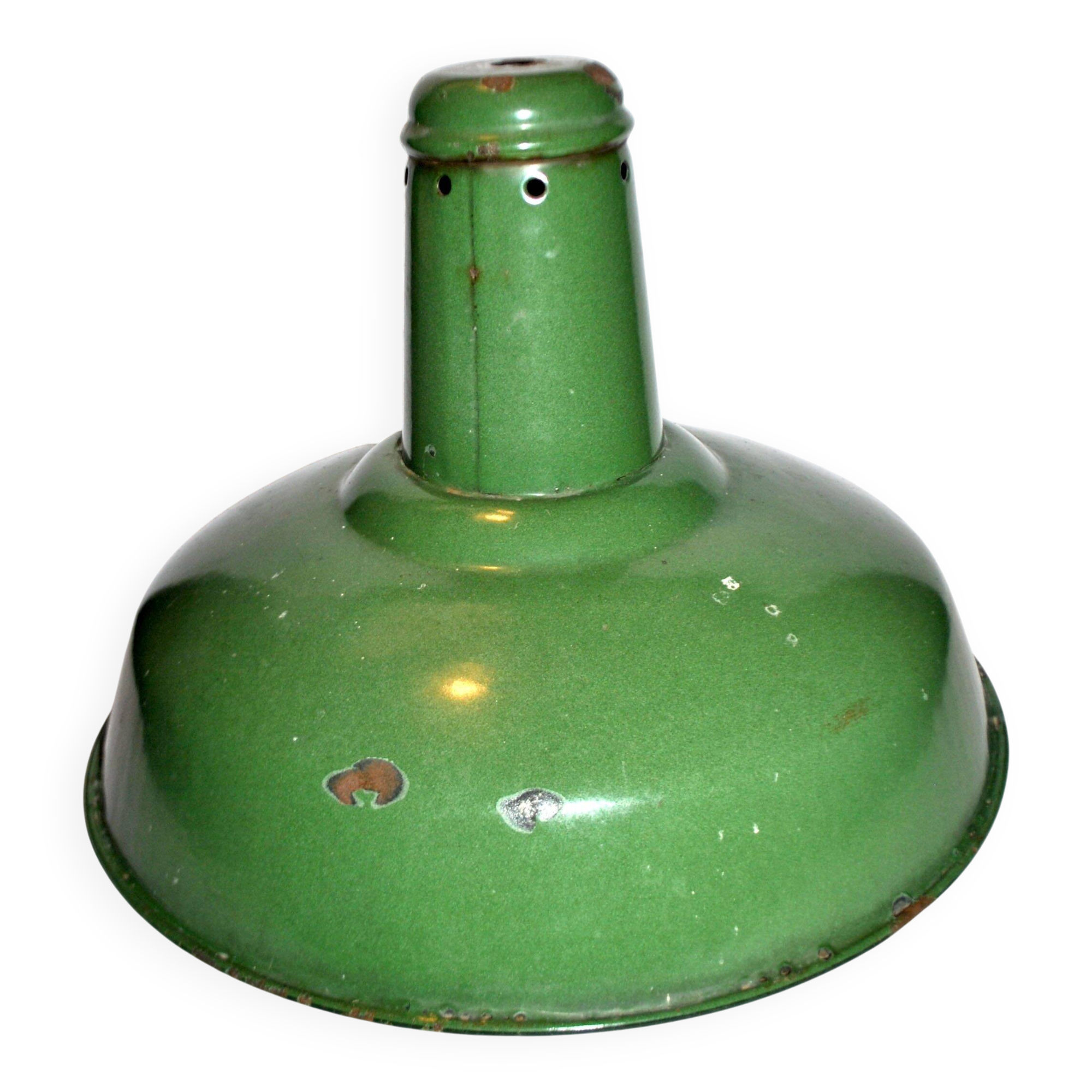 Green enamelled sheet metal workshop lamp – Industrial Farmhouse pendant light 41cm