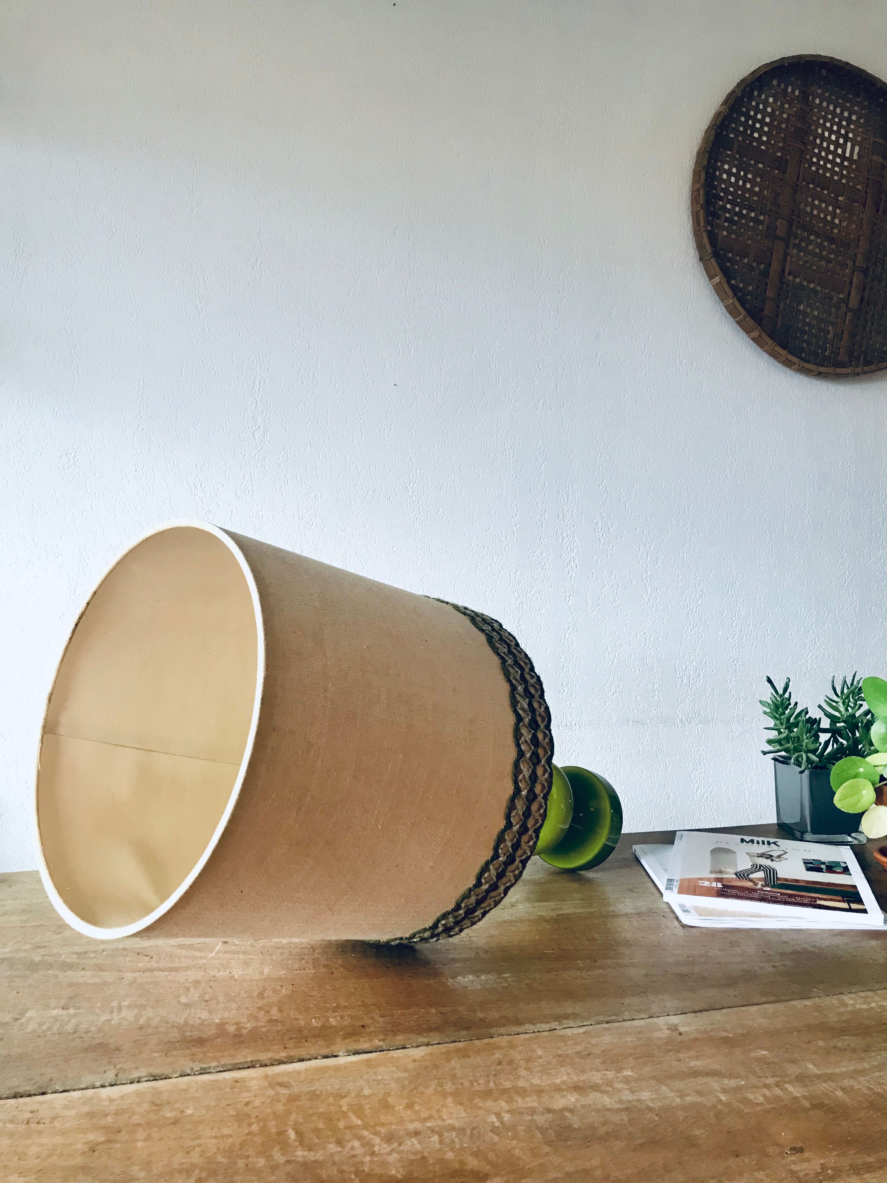 Vintage green glass lamp