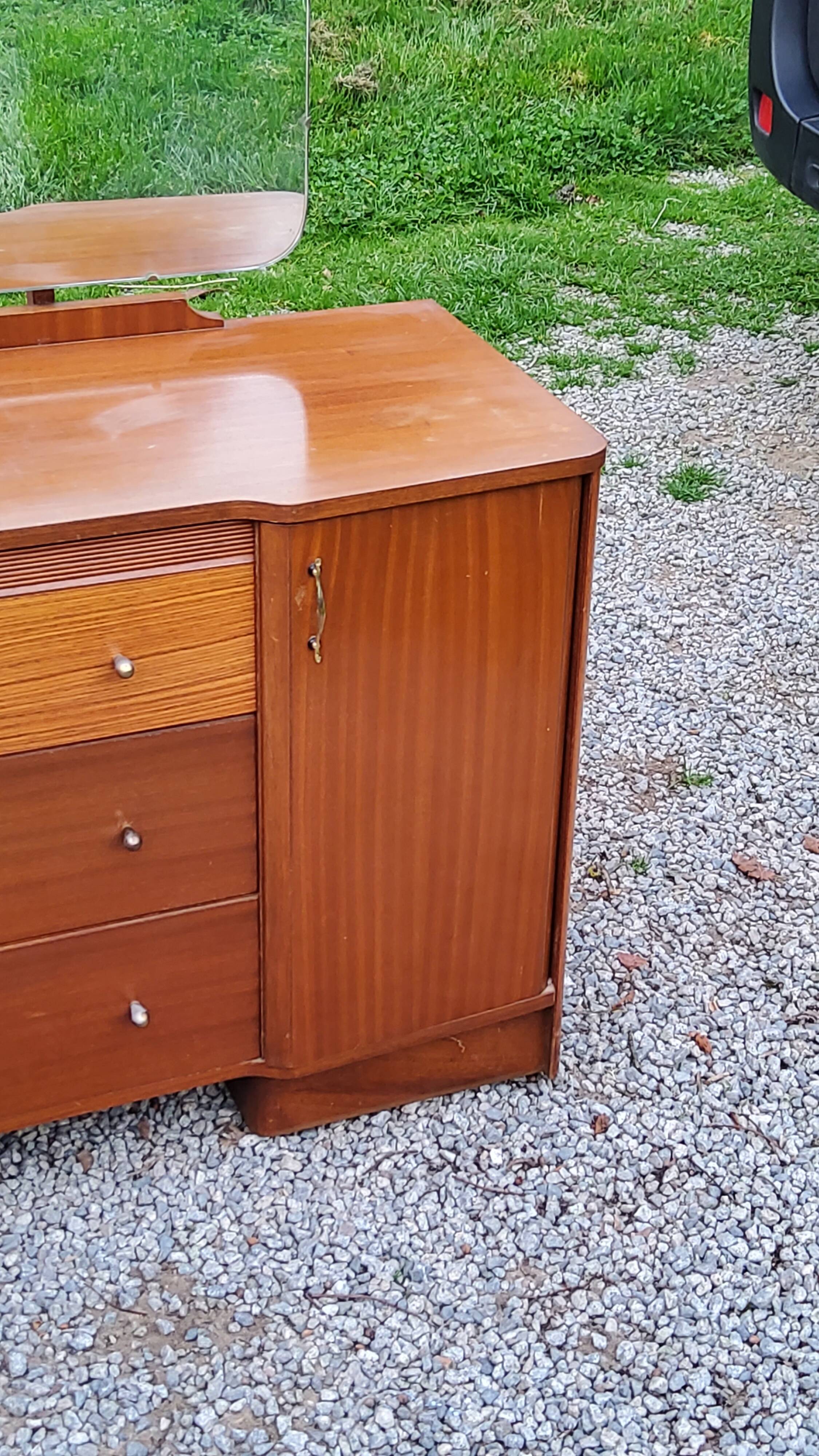 Vintage 1960s mahogany dressing table chest of drawers
