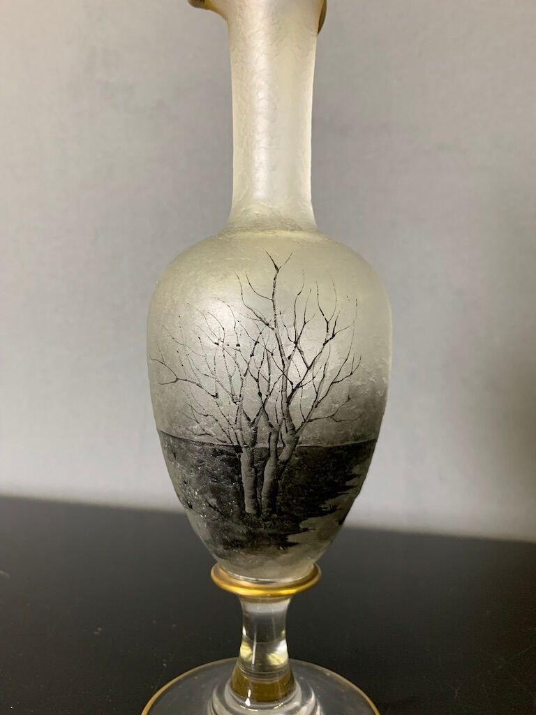 Soliflore Vase with Autumn Decoration In Grisaille circa 1900