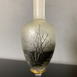 Soliflore Vase with Autumn Decoration In Grisaille circa 1900