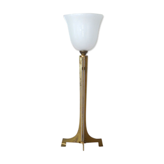 Lampe art déco moderniste des années 30 bronze tripode 80cm