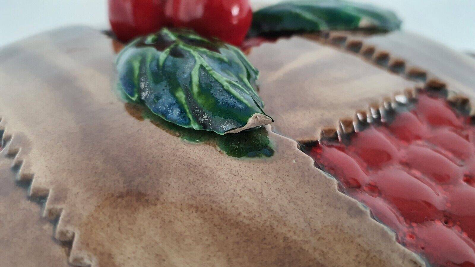 Slush Lid For Tart Dish Red Fruit Tart Decor 1960s