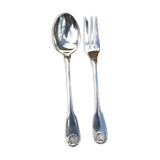 Christofle serving cutlery (fork / spoon) vendôme shell