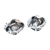 Vintage Bayel crystal salt shakers - Free-form Modernist design 1960