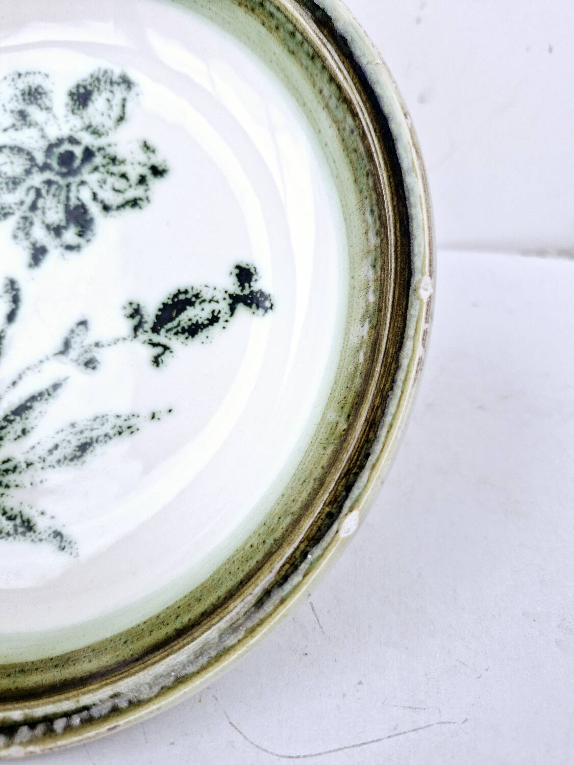 8 vintage hollow plates earthenware Gien model Herbiers table arts France