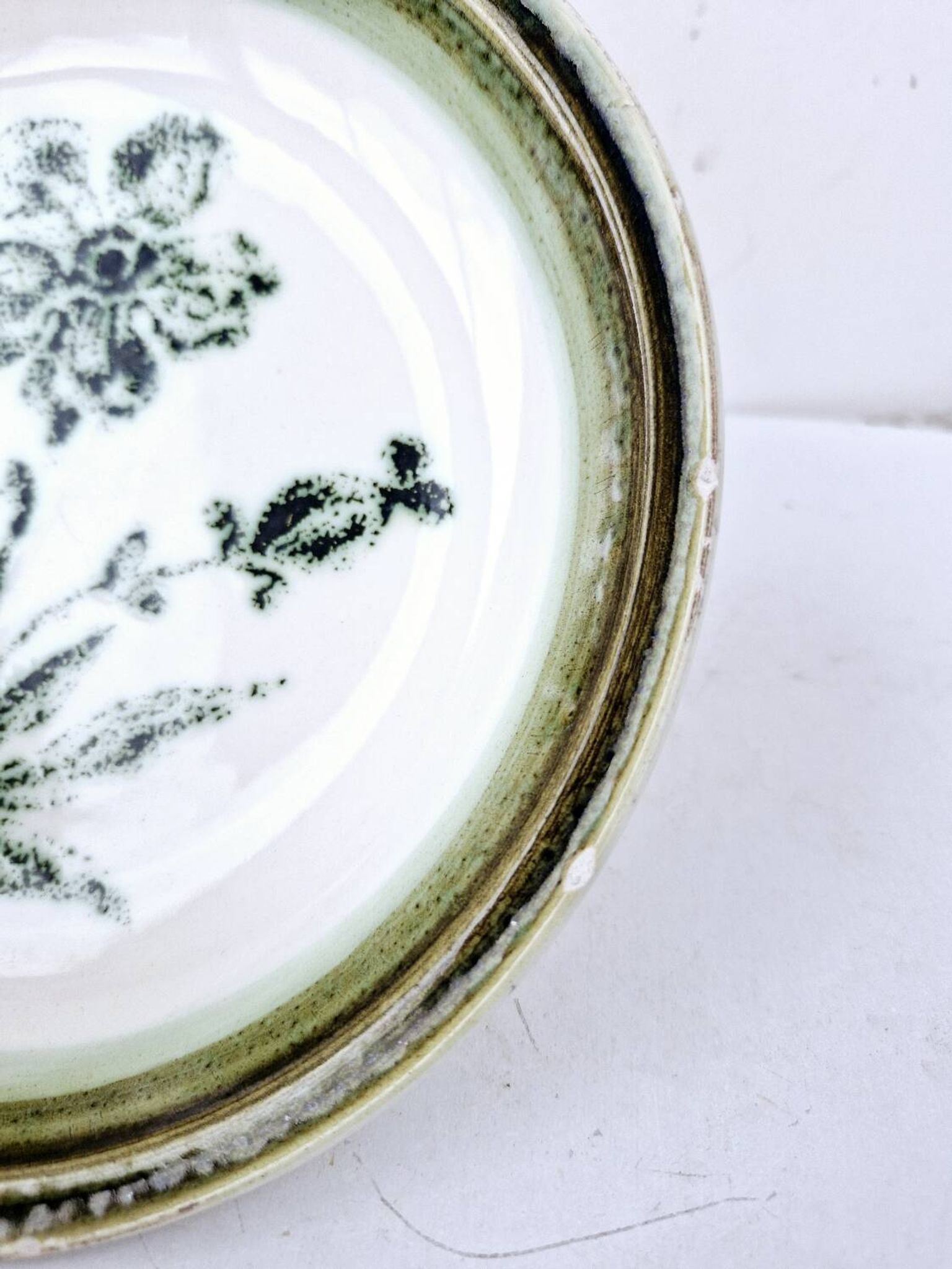 8 vintage hollow plates earthenware Gien model Herbiers table arts France
