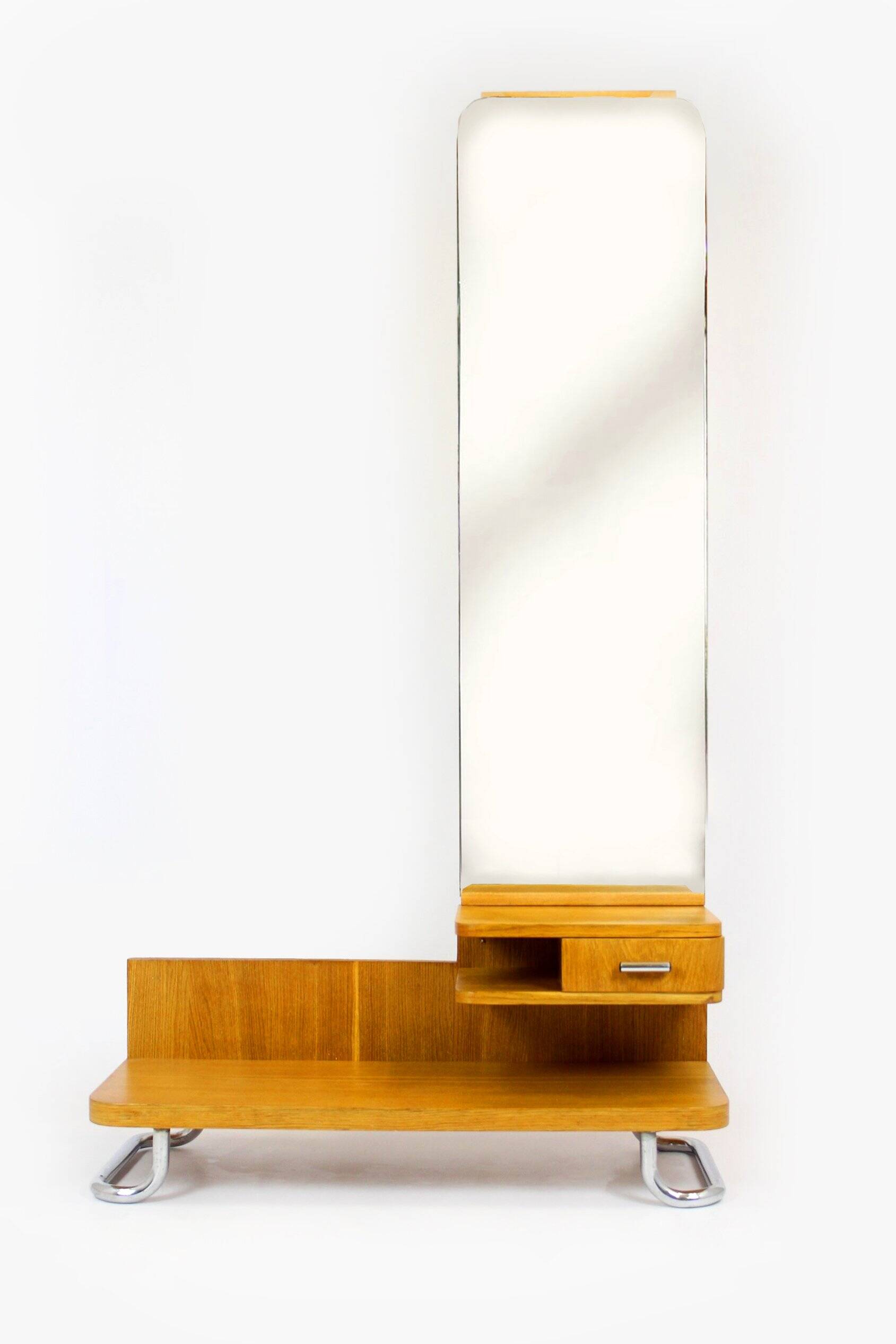 Restored Bauhaus Chromed Tubular Steel Dressing Table, 1940s