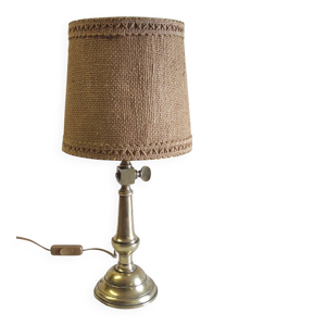 Lampe à poser en laiton - lin