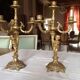 Pair of bronze candlesticks, early 20th