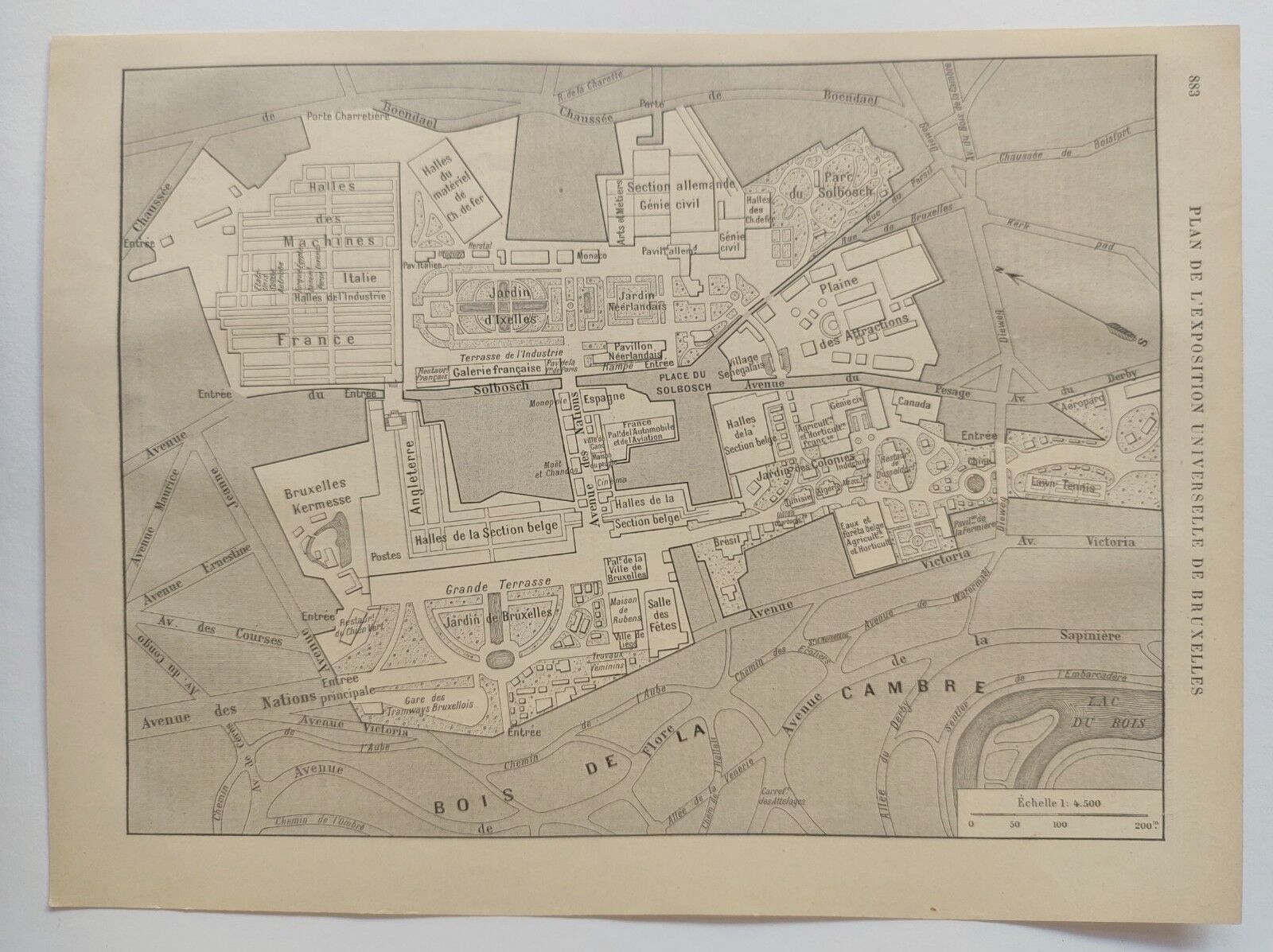 Plan de l'exposition universelle de Bruxelles 1910