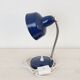 Flexible bedside lamp in blue lacquered sheet metal and stainless steel, 70s.