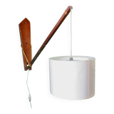 Articulated arm wall lamp in teak. Denmark 1960