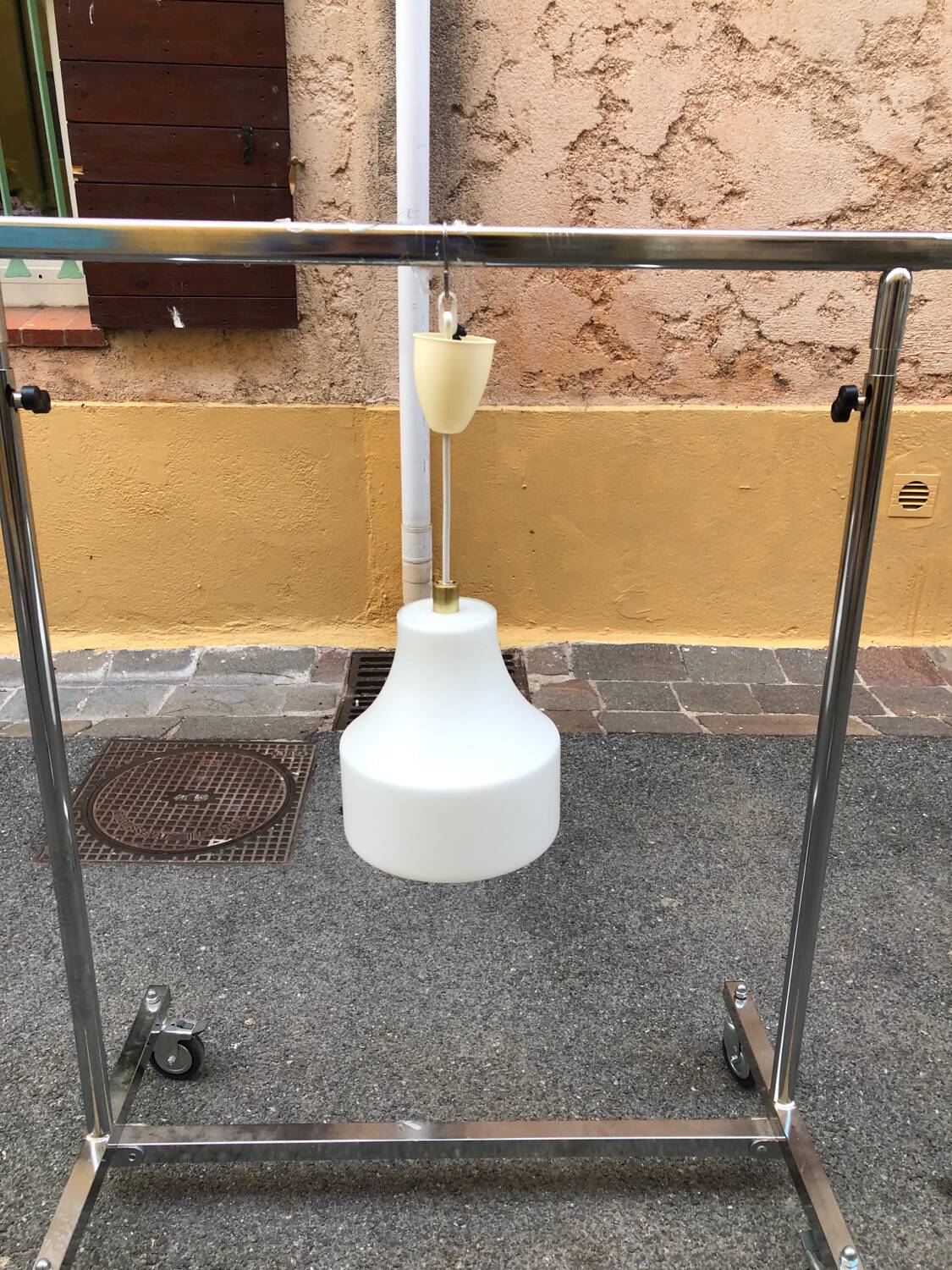 Vintage 60's glass pendant light