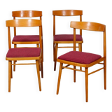 Suite de 4 chaises tchèques produites par Ton, 1970