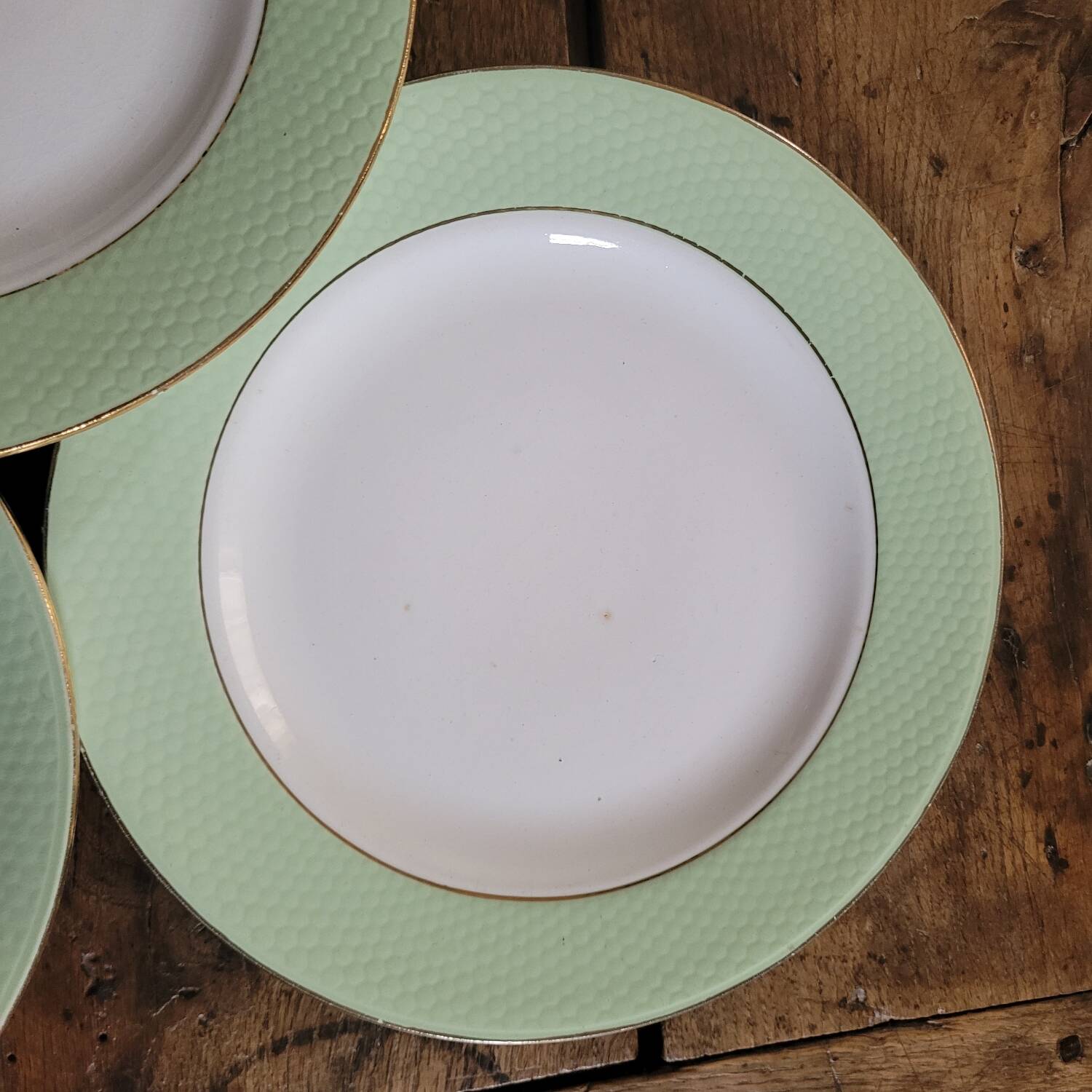 50s celadon green dinner plates