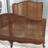 Louis XV style double cane basket bed, mid-20th century
