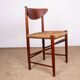 6 Danish chairs in teak and sea rush, model 316 by Peter Hvidt 1960.