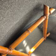 Vintage bamboo turned wooden mirror Belle Époque