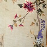 Important Set of Three Indochinese Silk Embroidered Tapestries
