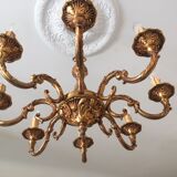 Old brass chandelier 8 branches