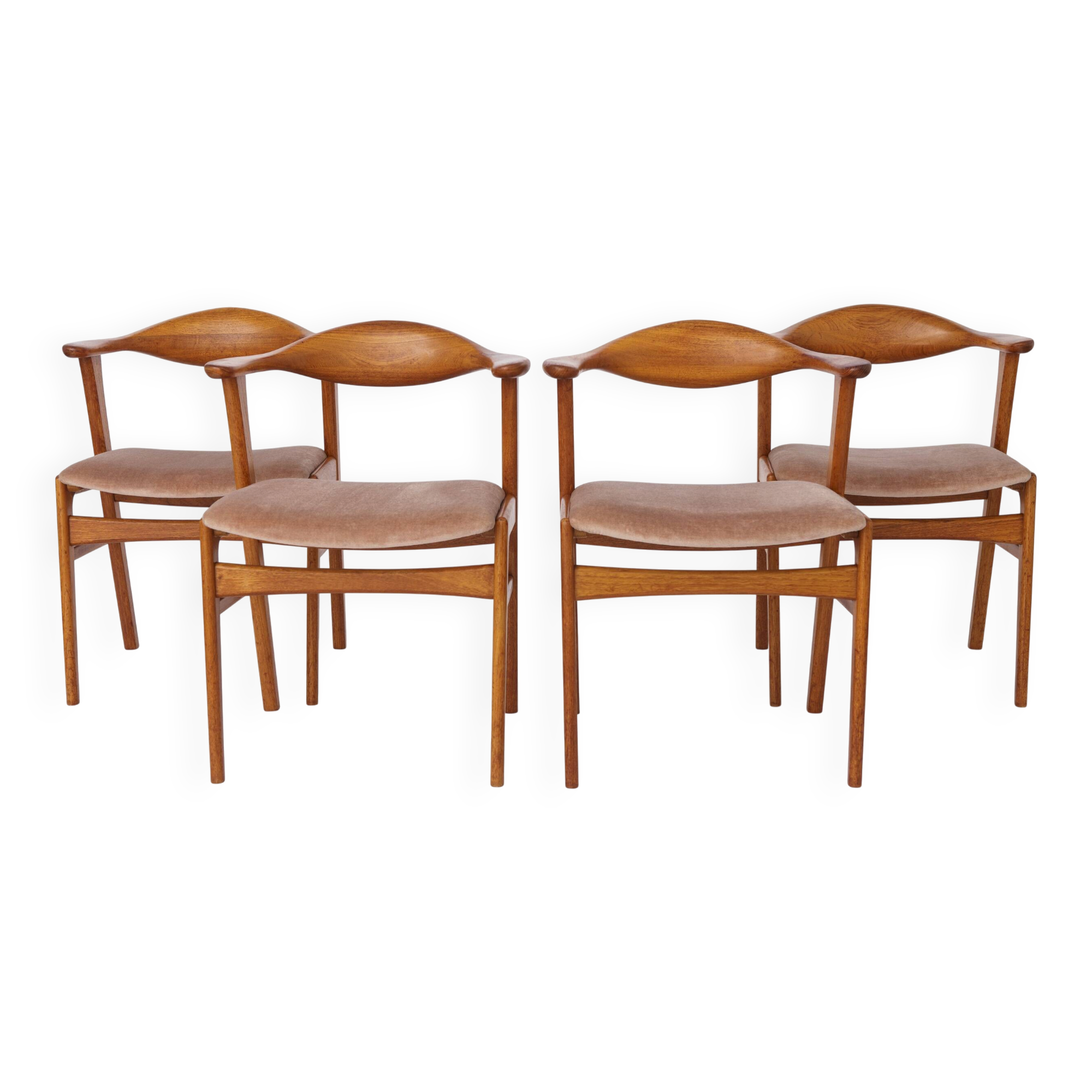 Set of 4 Erik Kirkegaard Chairs Model 49, Danish Mid Century 1960s Teak