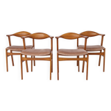 Set of 4 Erik Kirkegaard Chairs Model 49, Danish Mid Century 1960s Teak