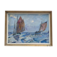 Oil on panel "sailboats"