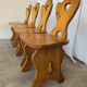 Vintage Alpine Wooden Chairs (Set of 4) Heart Cut-Out