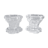 Pair of VMC candle holders in thick glass - Reims