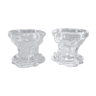 Pair of VMC candle holders in thick glass - Reims