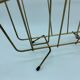 Vintage magazine holder in gold steel bamboo handle