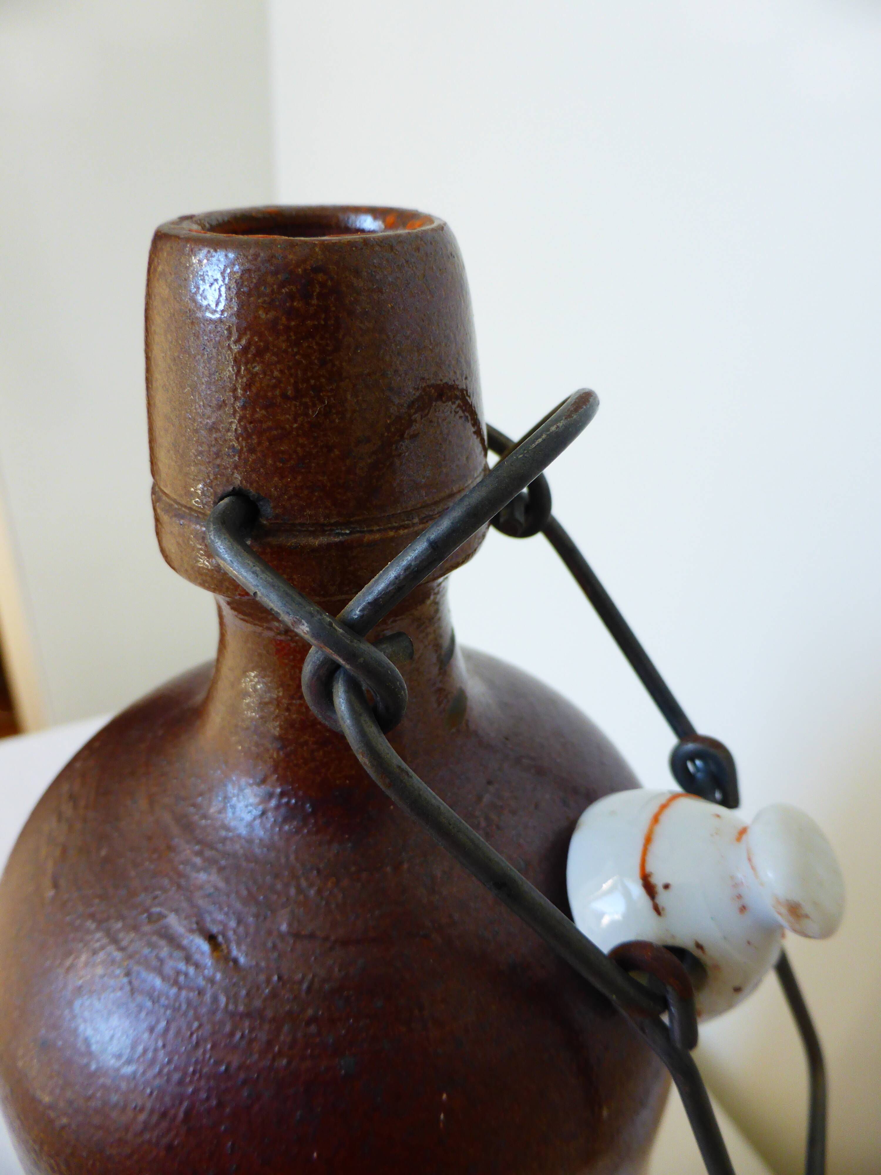 Vintage glazed stoneware bottle 2106221