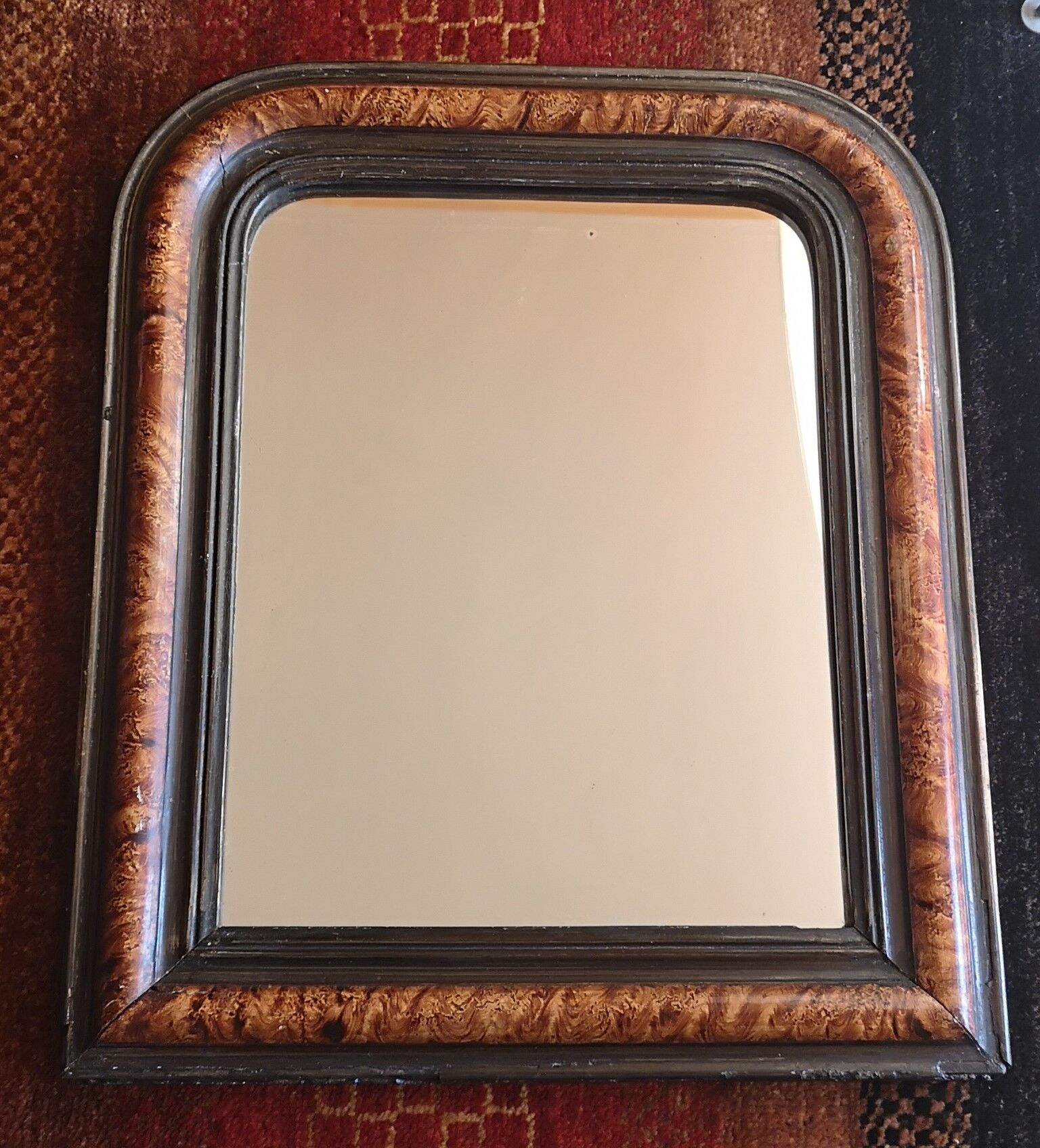 Wood mirror and stucco Louis-Philippe late 19th