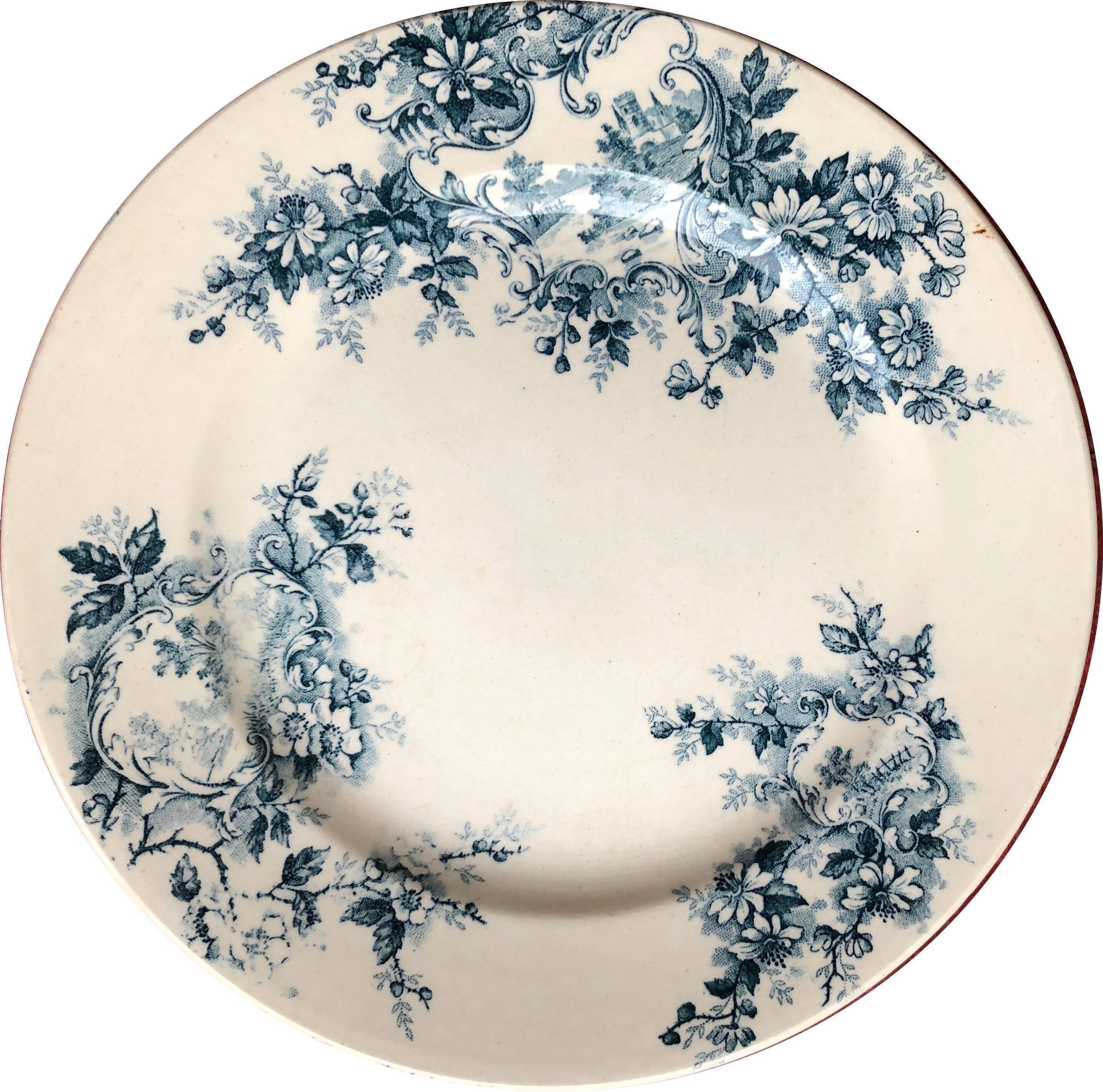 Lot of 4 flat plates in Iron Land Boulenger Choisy the Model King POMPADOUR