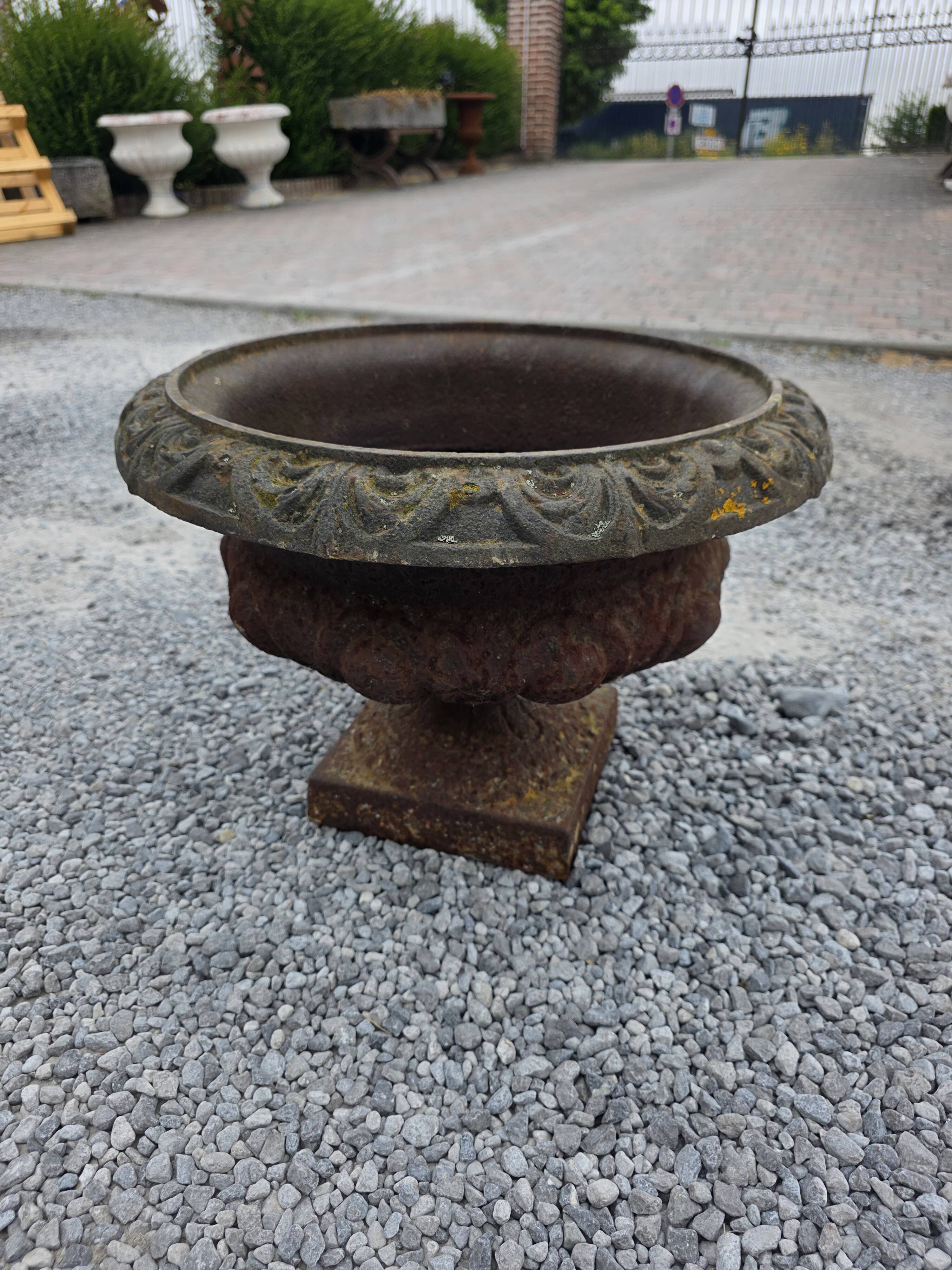 19th-century cast iron medical vase