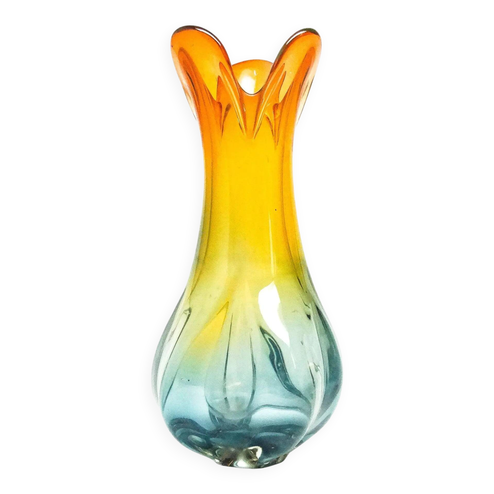 Mid-century modern vase, glass, designed by J. Hospodka, Czechoslovakia, 1960s