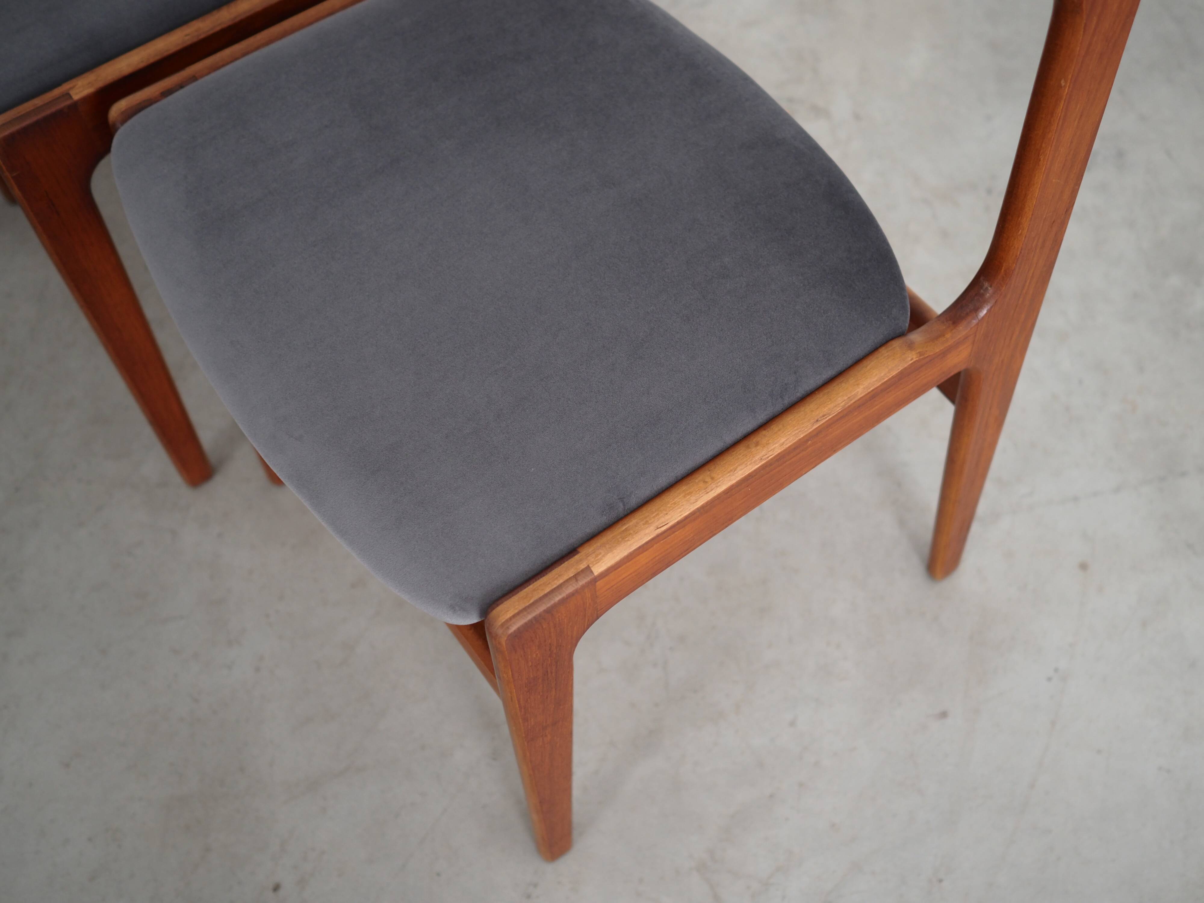 Set of six teak chairs, Danish design, 1960s, production: Denmark