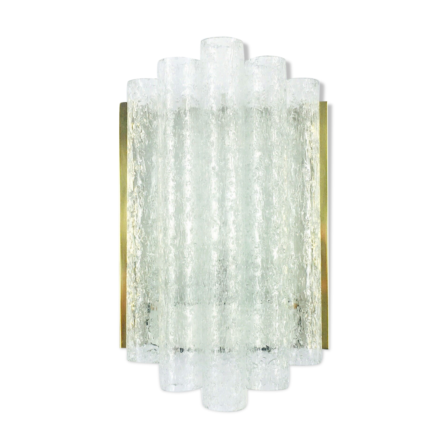 Ice glass wall lights from doria leuchten, germany, 1960s