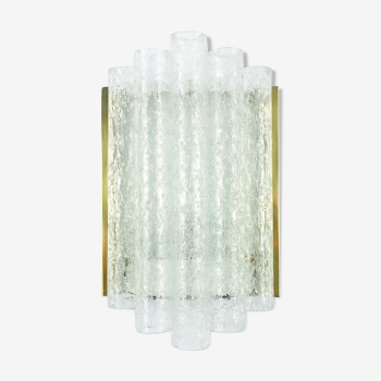 Ice glass wall lights from doria leuchten, germany, 1960s