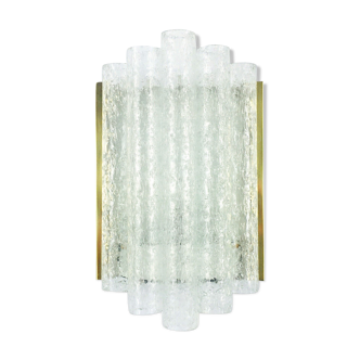 Ice glass wall lights from doria leuchten, germany, 1960s