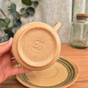 Grande tasse et soucoupe gres vintage