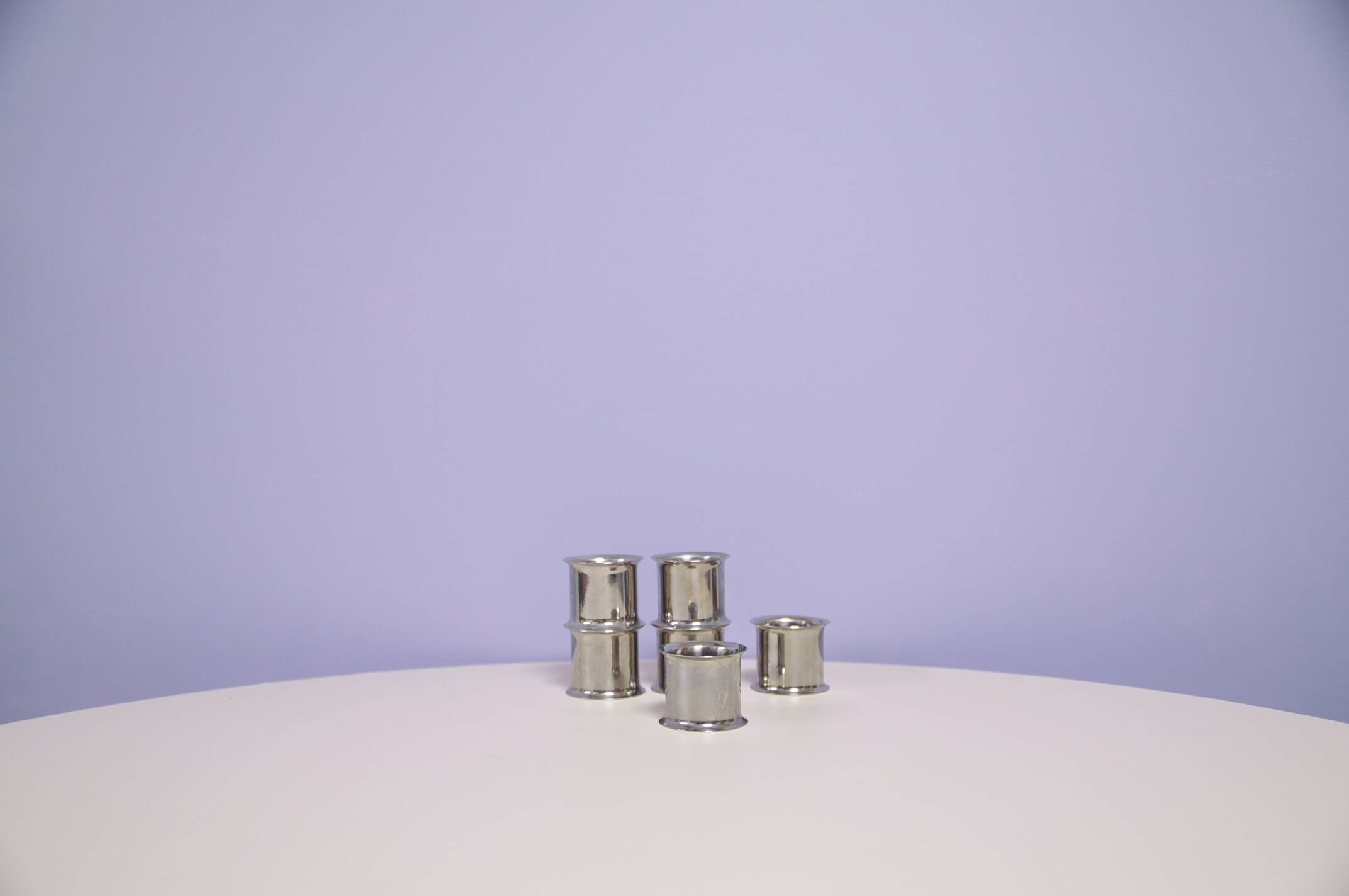 vintage set x6 chrome napkin holders