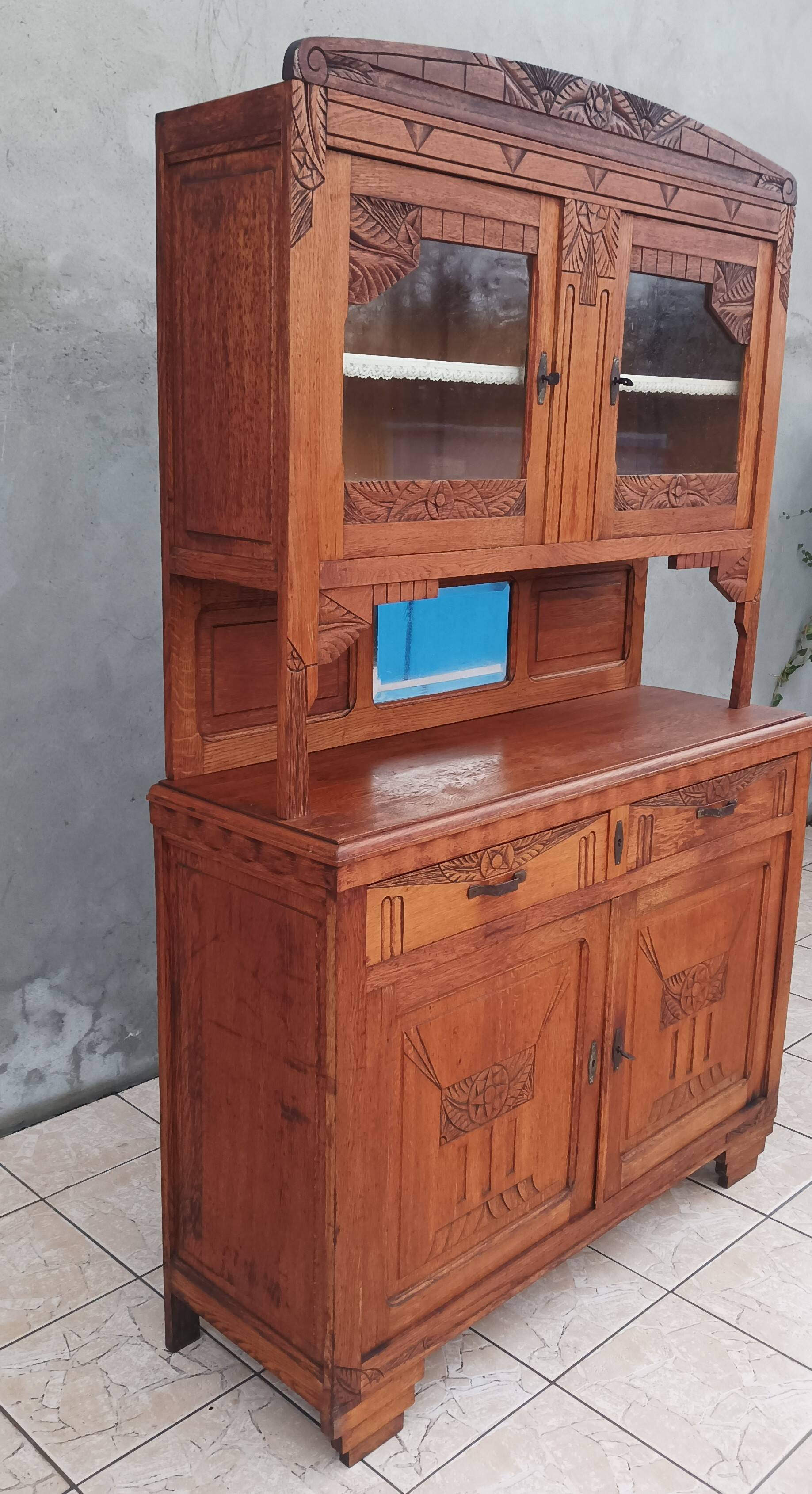 Art Deco period carved oak sideboard