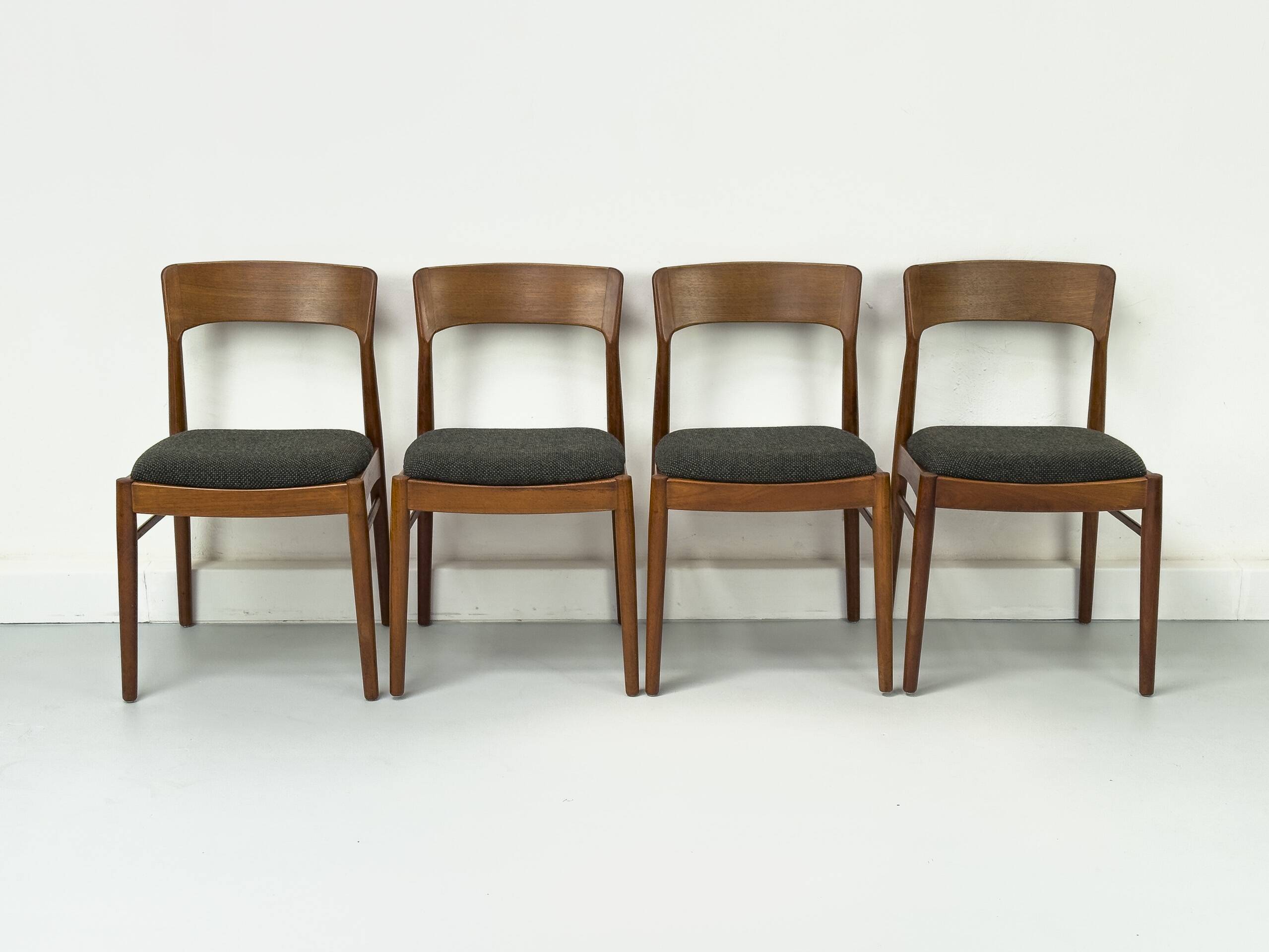Teak and Wool Dining Chairs from Korup Stolefabrik, 1960s, Set of 4