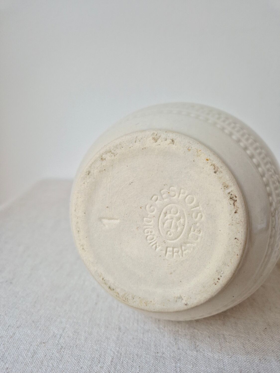 Stoneware Carafe/Vase '1970s "Grespots" - Digoin France Vintage